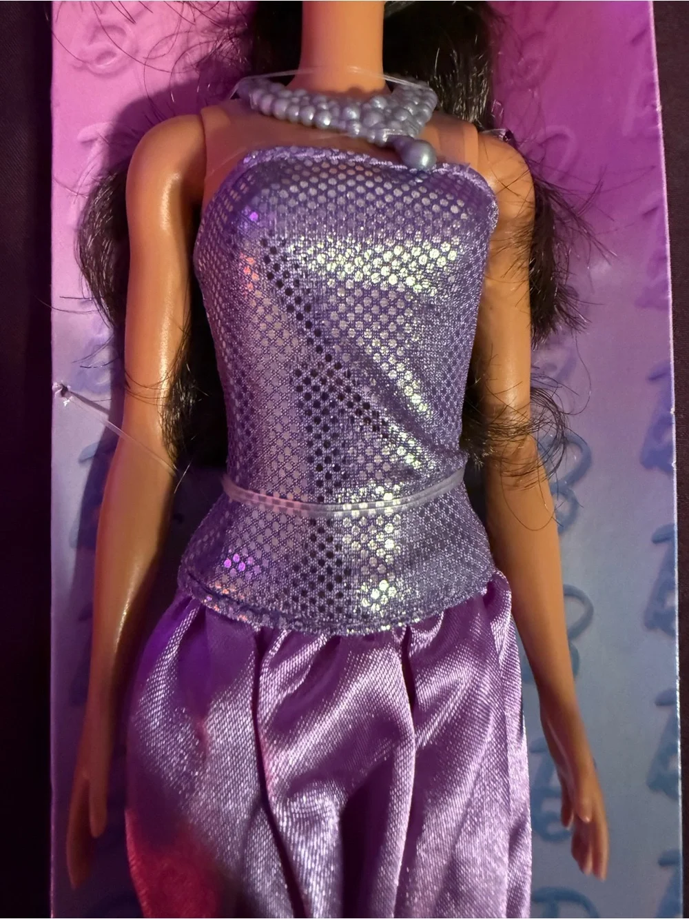Barbie Fashionistas Doll #234 with Brown Hair Wearing Sequined Purple Outfit